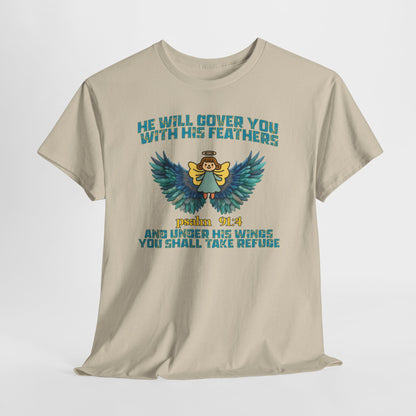 🕊️✨ Covered & Protected – Psalm 91:4 Faith Christian Tee ✨🕊️