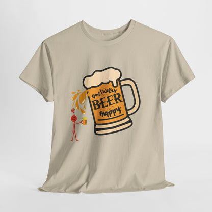 Beer Mug T‑Shirt — 'Don't Worry Beer Happy' Funny Drinking Tee