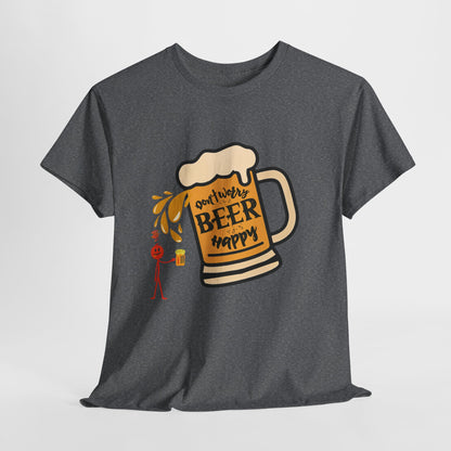 Beer Mug T‑Shirt — 'Don't Worry Beer Happy' Funny Drinking Tee
