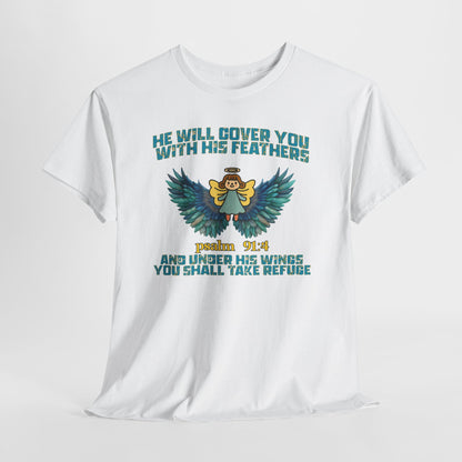 🕊️✨ Covered & Protected – Psalm 91:4 Faith Christian Tee ✨🕊️