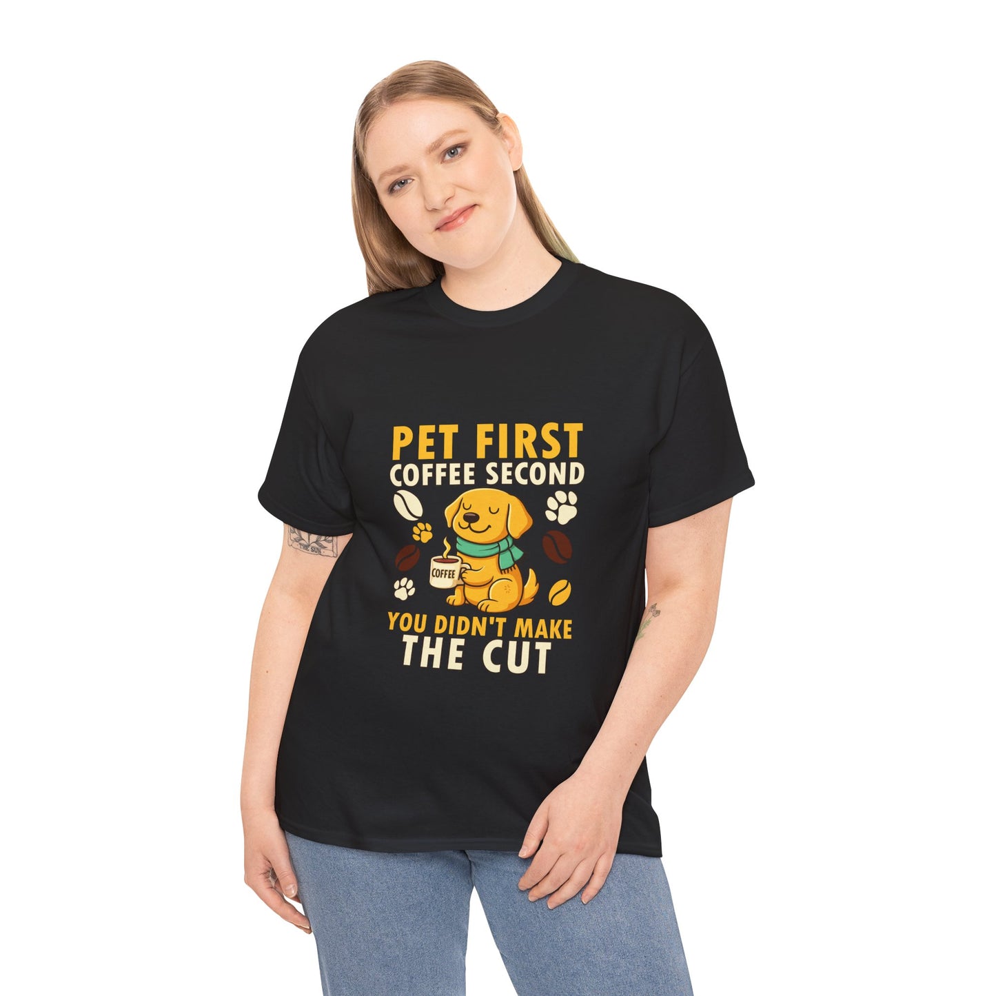 Pet First Coffee Second T‑Shirt — Cute Dog Lover Coffee Tee 🐾