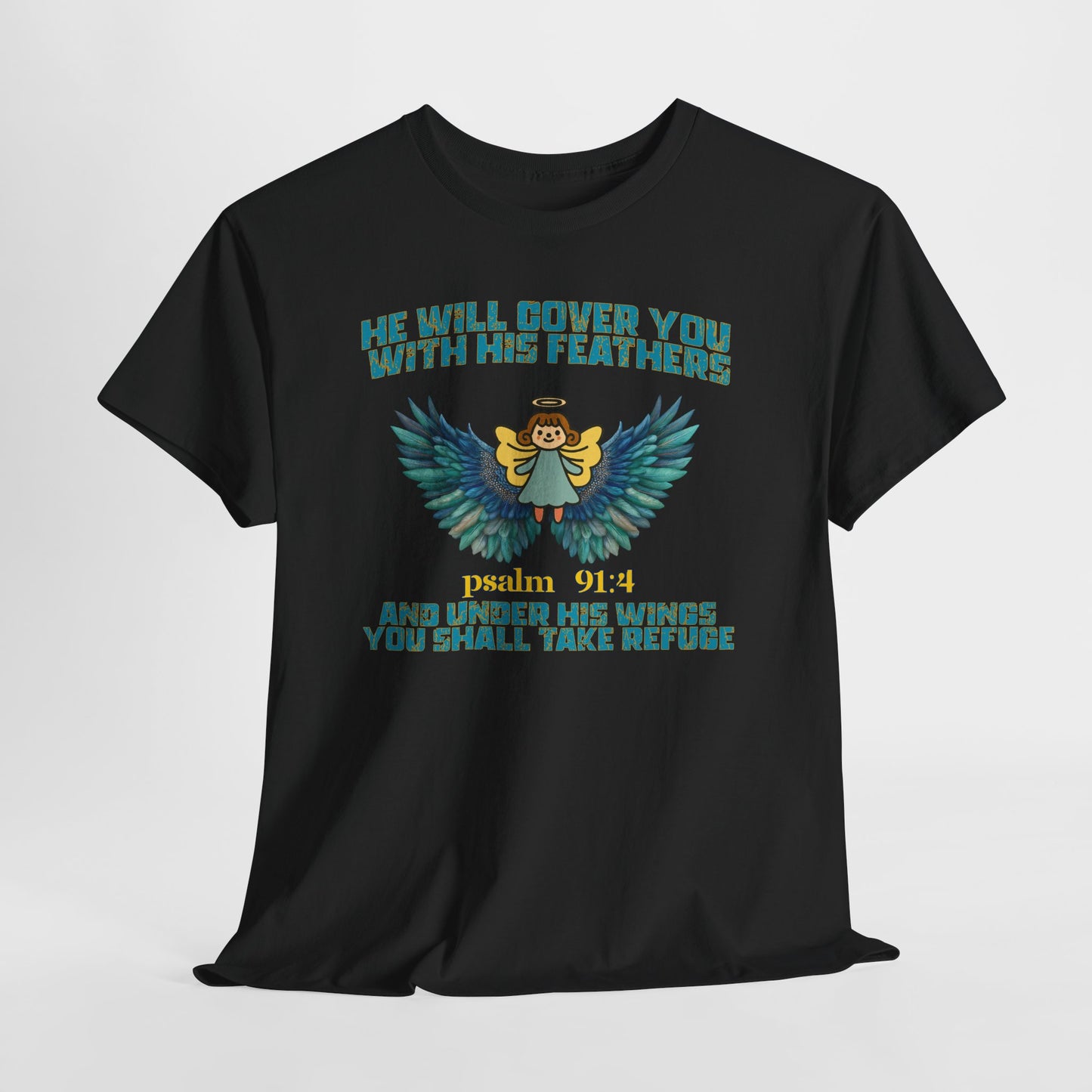 🕊️✨ Covered & Protected – Psalm 91:4 Faith Christian Tee ✨🕊️