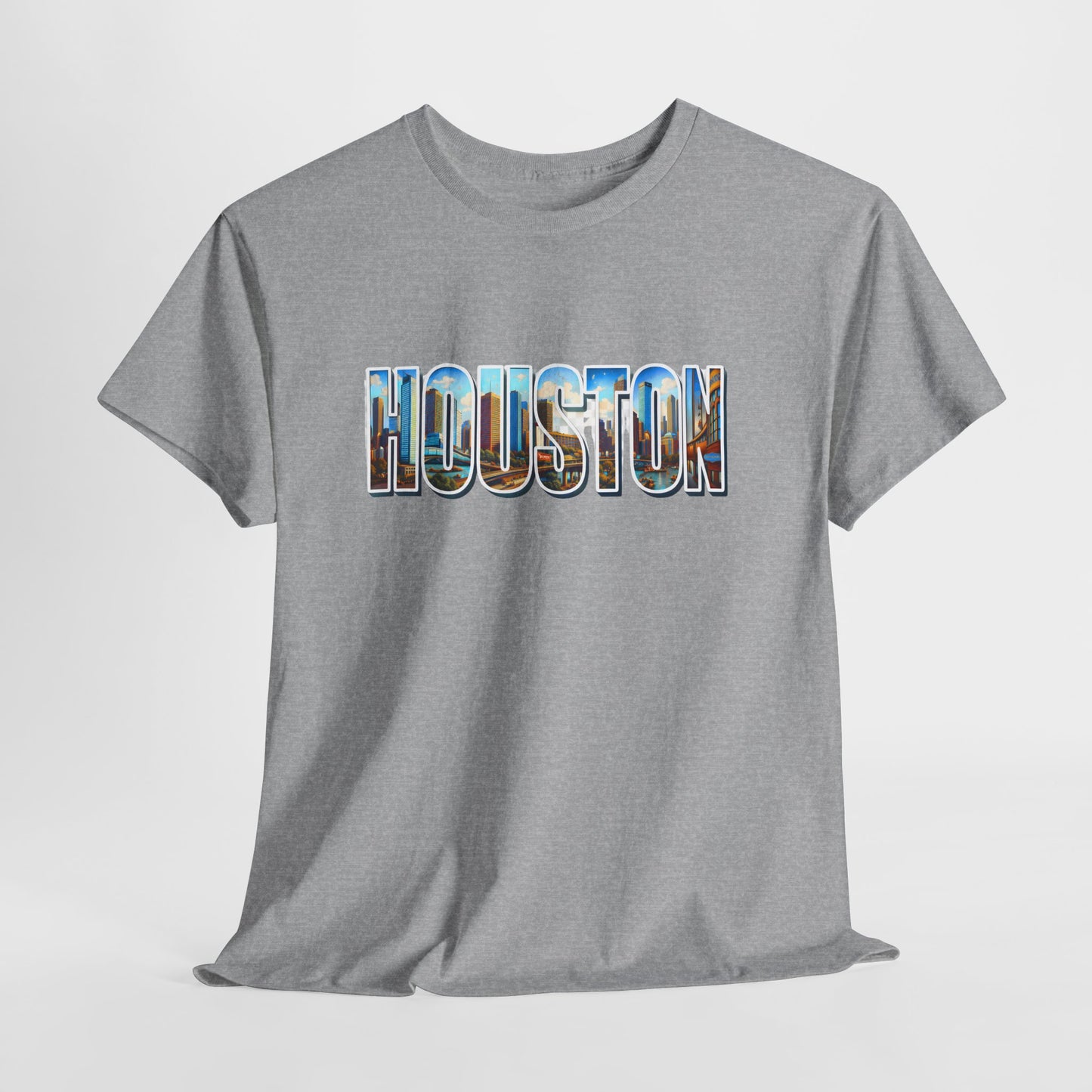 🌆 Houston Photo-Block Skyline Tee – Bold City Pride Shirt 🤘