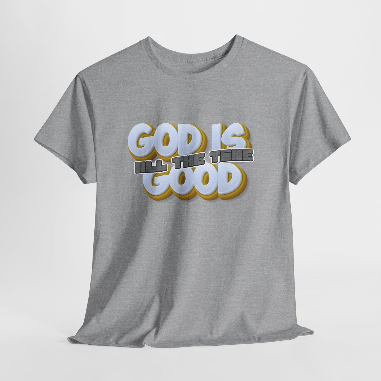 “God Is Good, All The Time” 🙌 — Retro Bubble Letter Christian Faith Tee👕