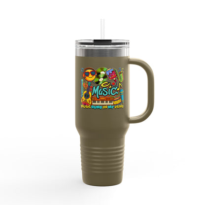 🎶🔥 Music Runs In My Veins 40oz Travel Mug 🚗☕