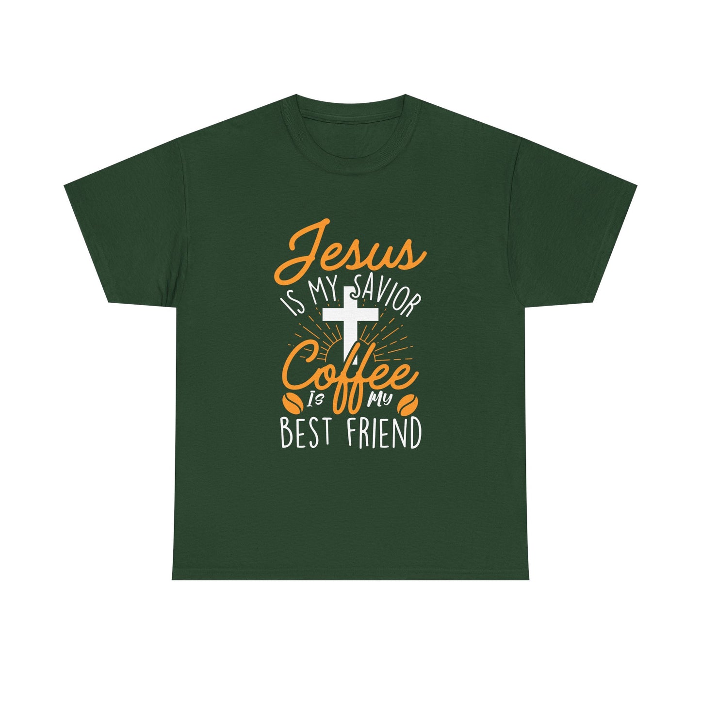 Christian Coffee T-Shirt — "Jesus is My Savior, Coffee is My Best Friend" Graphic Tee