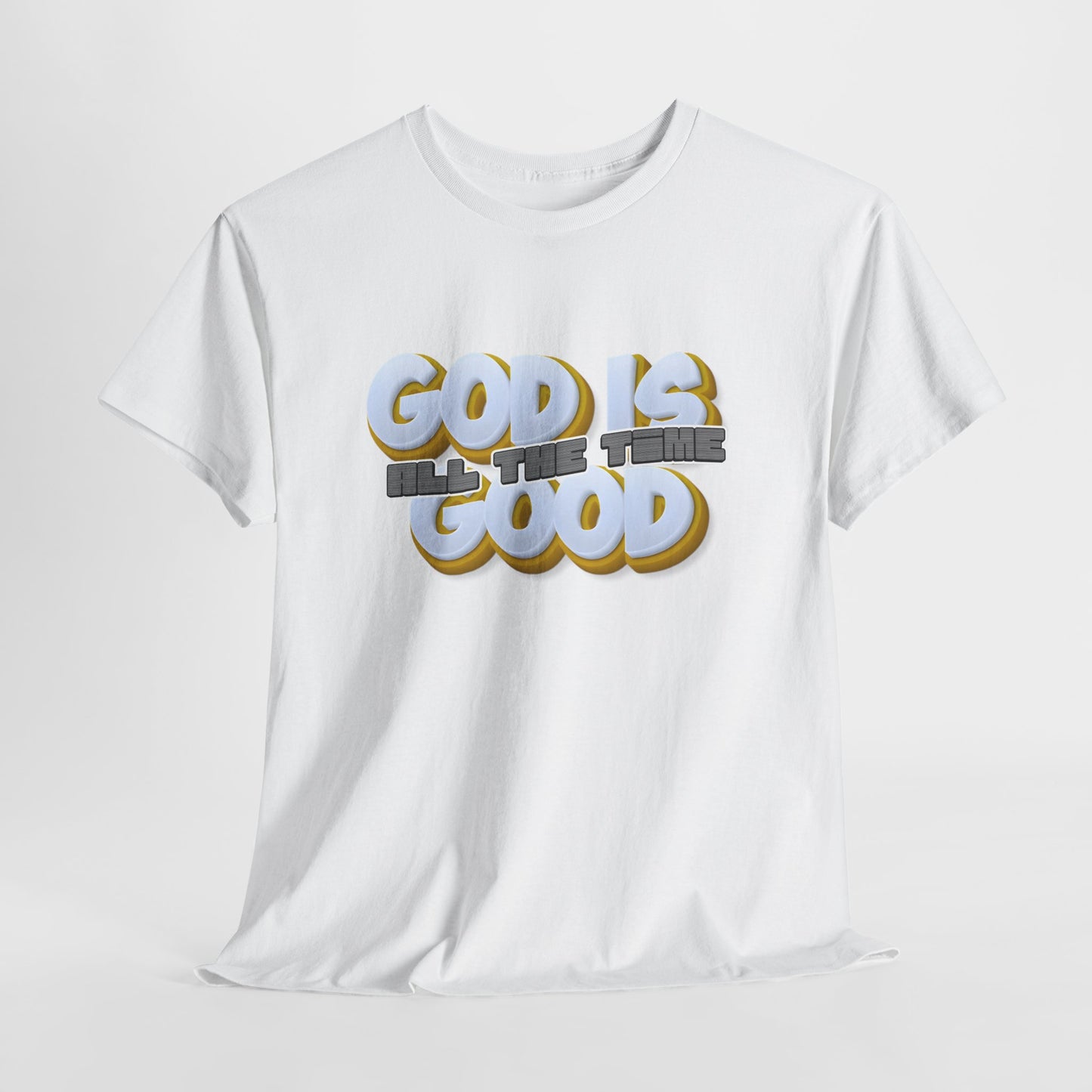 “God Is Good, All The Time” 🙌 — Retro Bubble Letter Christian Faith Tee👕