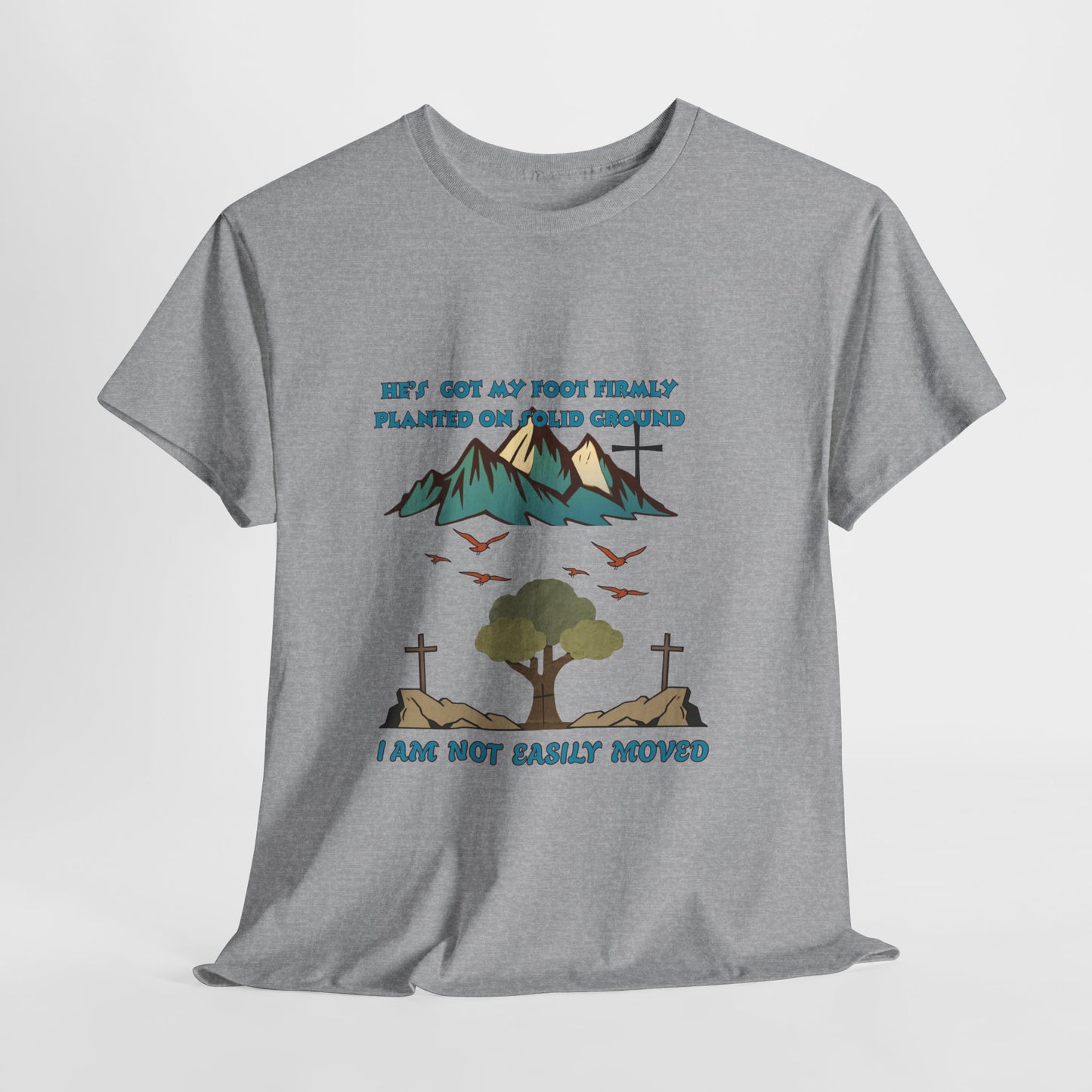 Christian Roots Tee — "He's Got My Foot Firmly Planted on Solid Ground" Faith T‑Shirt