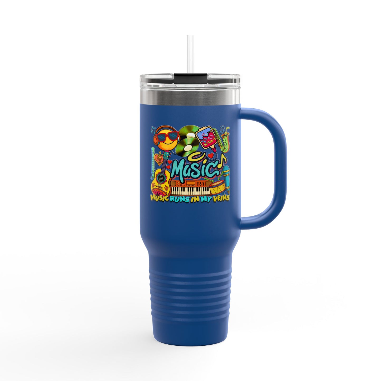 🎶🔥 Music Runs In My Veins 40oz Travel Mug 🚗☕