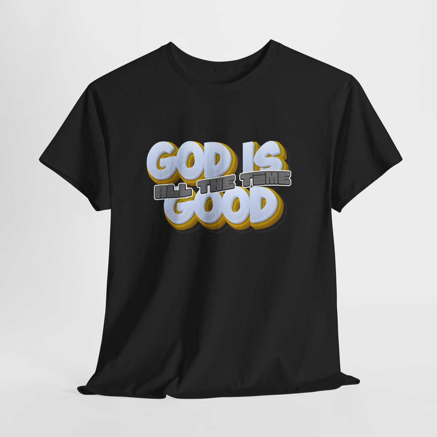 “God Is Good, All The Time” 🙌 — Retro Bubble Letter Christian Faith Tee👕
