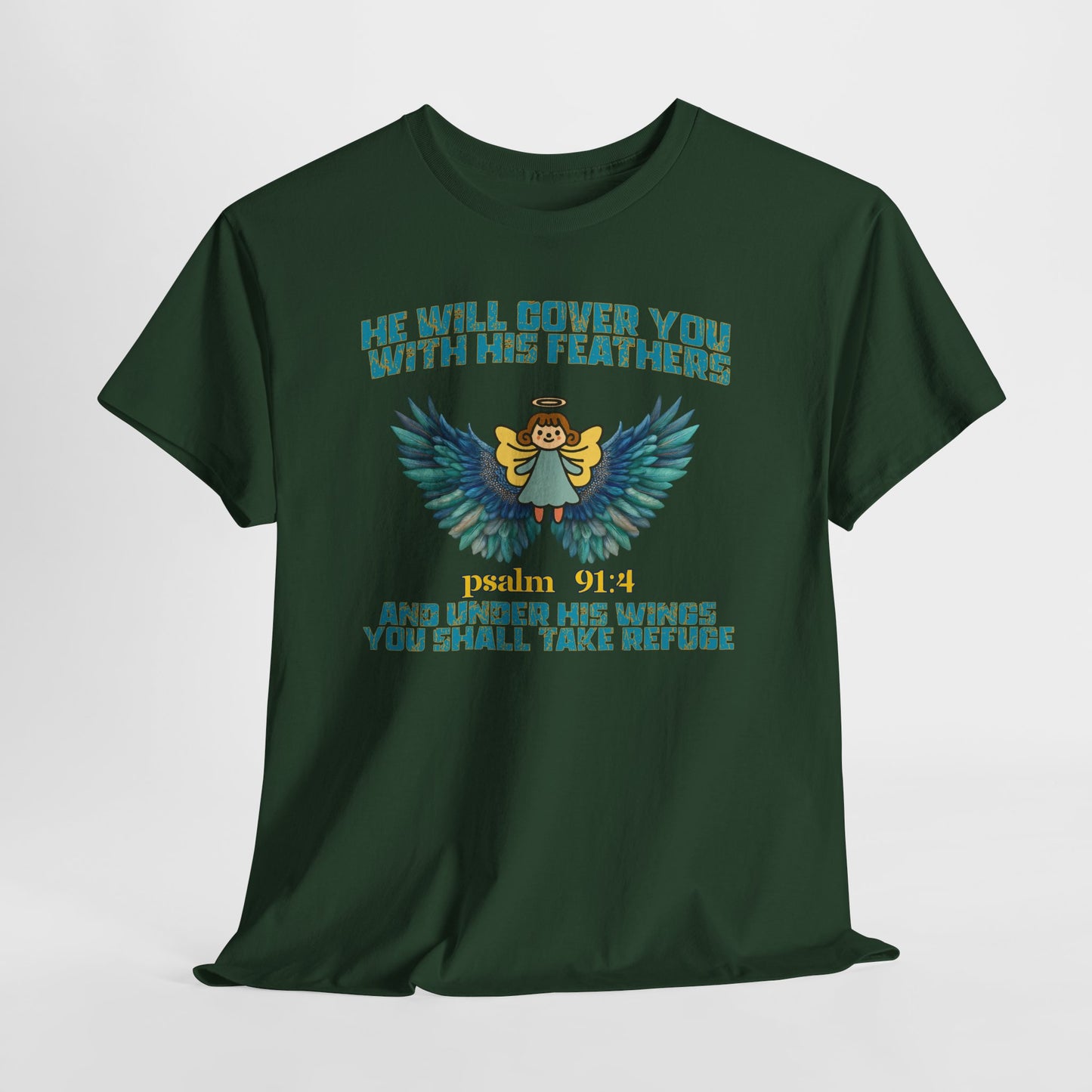 🕊️✨ Covered & Protected – Psalm 91:4 Faith Christian Tee ✨🕊️