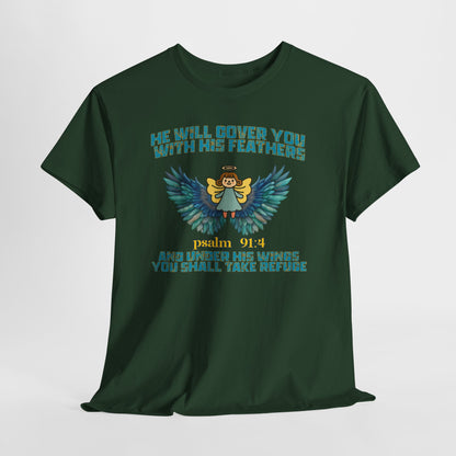 🕊️✨ Covered & Protected – Psalm 91:4 Faith Christian Tee ✨🕊️