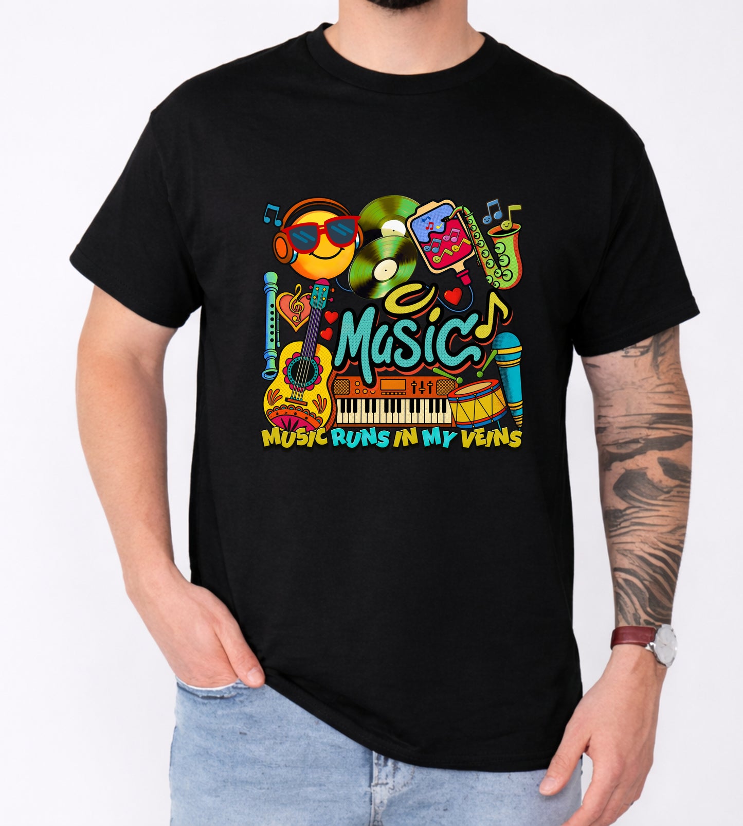 🎧✨ Turn Up the Vibe and the Volume – Music Runs in My Veins UNISEX Tee ✨🎶