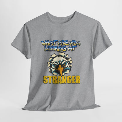 "WHAT ARE YOU LOOKING AT — STRANGER" Angry Bird T‑Shirt