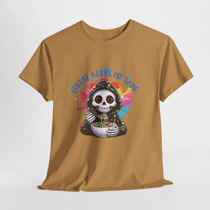 ☕💀 Cereal Keeps Me Sane – Funny Skull Coffee Lover Graphic Tee 😅
