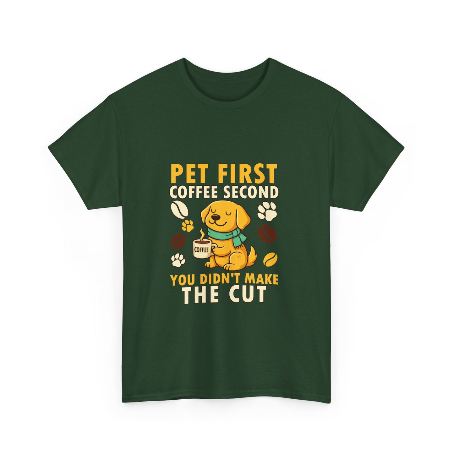 Pet First Coffee Second T‑Shirt — Cute Dog Lover Coffee Tee 🐾