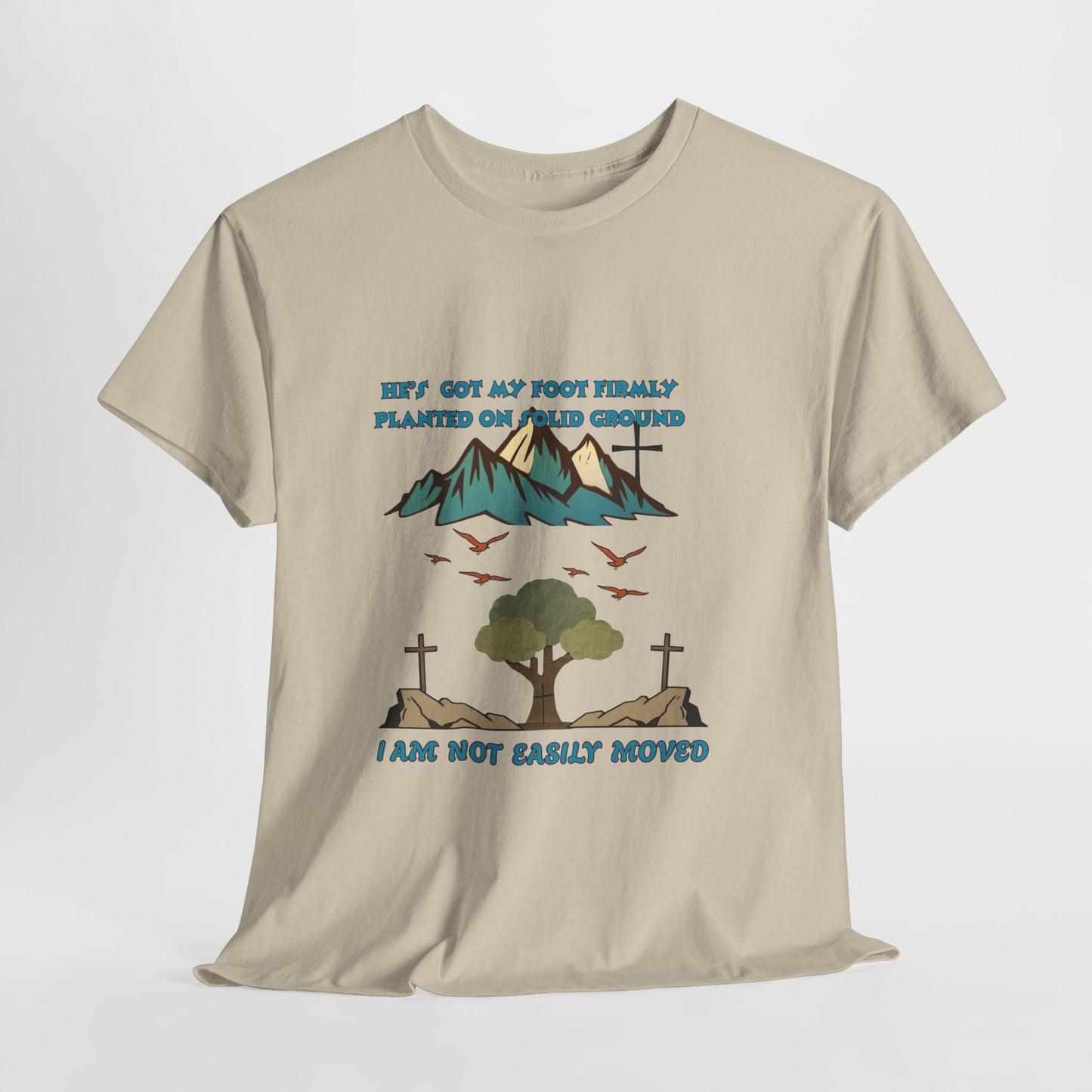 Christian Roots Tee — "He's Got My Foot Firmly Planted on Solid Ground" Faith T‑Shirt