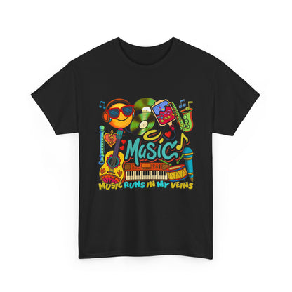 🎧✨ Turn Up the Vibe and the Volume – Music Runs in My Veins UNISEX Tee ✨🎶
