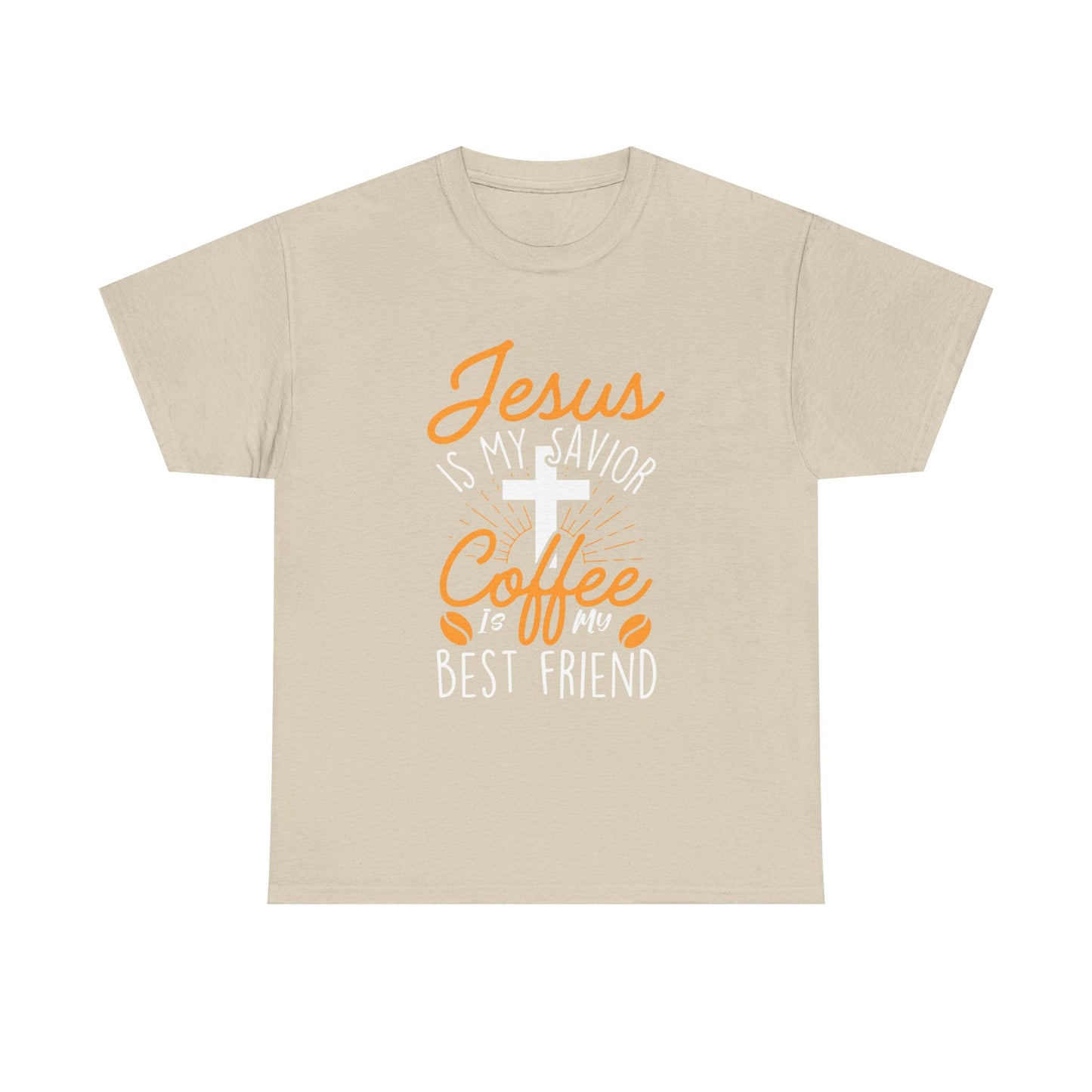 Christian Coffee T-Shirt — "Jesus is My Savior, Coffee is My Best Friend" Graphic Tee