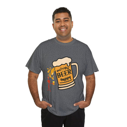 Beer Mug T‑Shirt — 'Don't Worry Beer Happy' Funny Drinking Tee