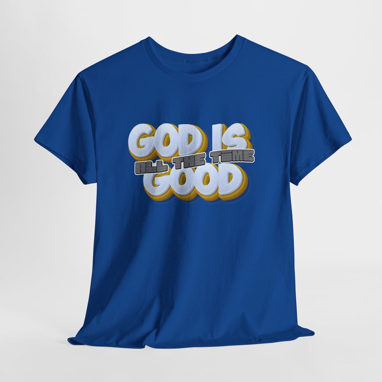 “God Is Good, All The Time” 🙌 — Retro Bubble Letter Christian Faith Tee👕