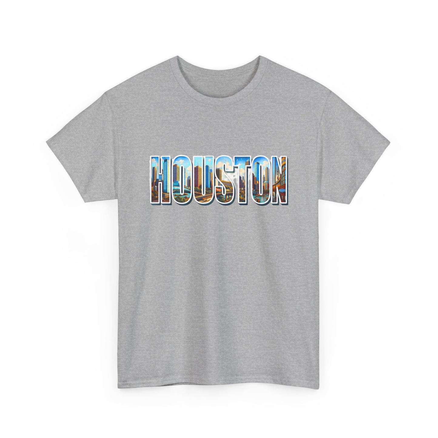 🌆 Houston Photo-Block Skyline Tee – Bold City Pride Shirt 🤘