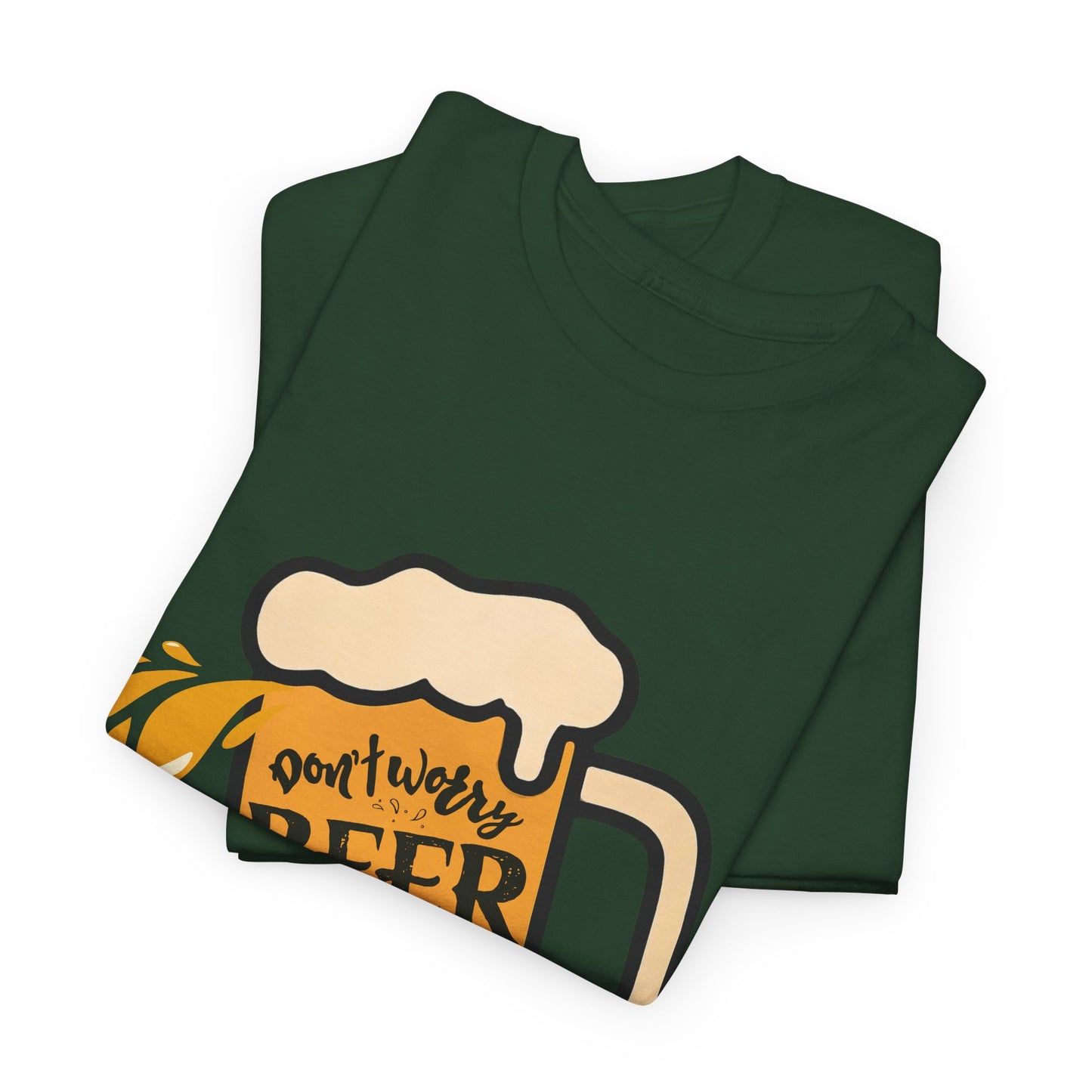 Beer Mug T‑Shirt — 'Don't Worry Beer Happy' Funny Drinking Tee