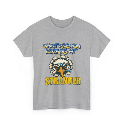 "WHAT ARE YOU LOOKING AT — STRANGER" Angry Bird T‑Shirt